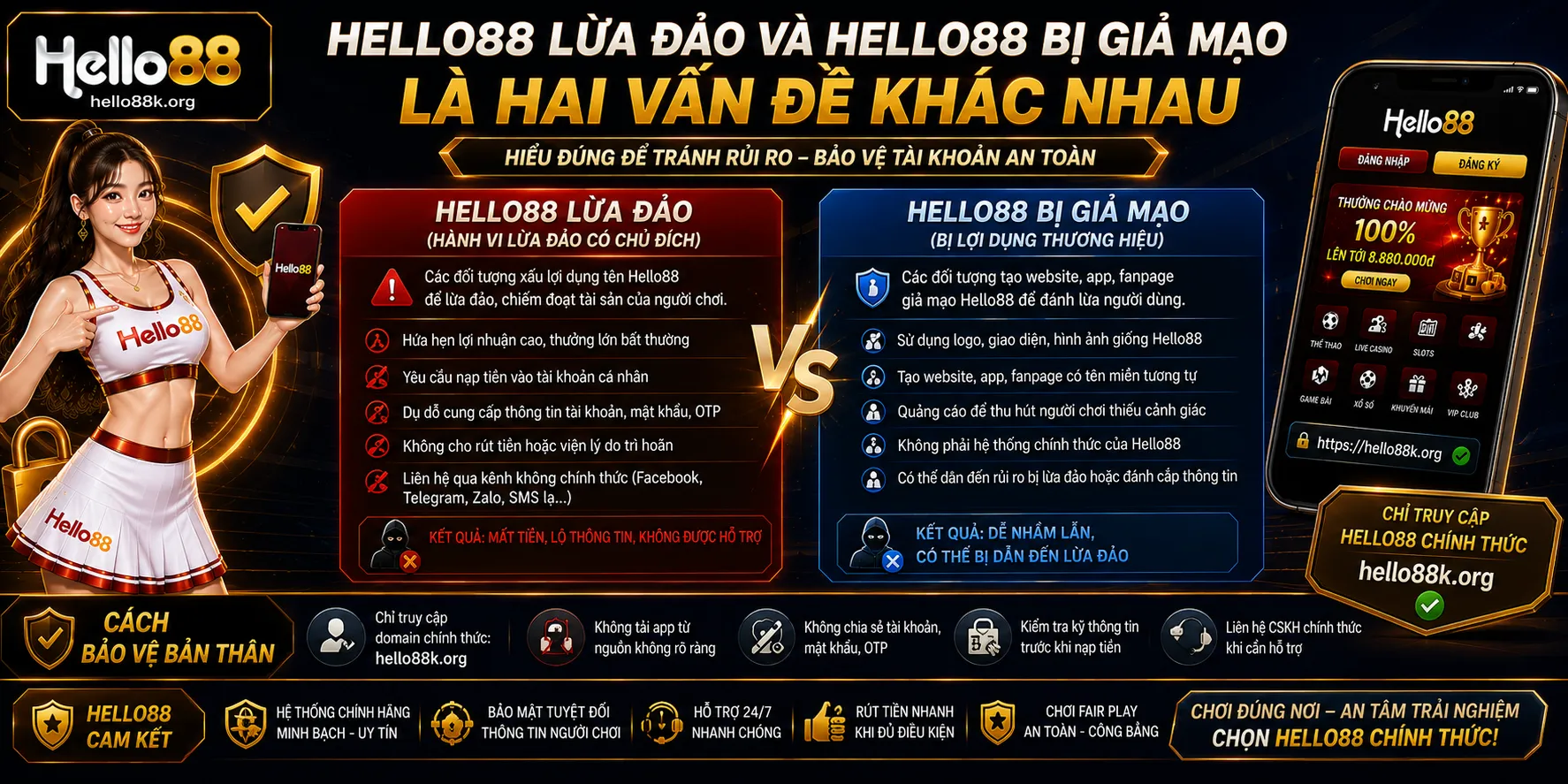 Hello88 Lừa Đảo Hay Bị Giả Mạo? Cách Phân Biệt 1 Hello88 lừa đảo và Hello88 bị giả mạo là hai vấn đề khác nhau