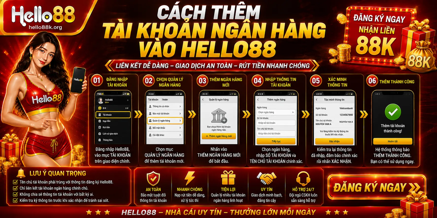 Liên Kết Và Thay Đổi Tài Khoản Ngân Hàng Hello88 2 Cách thêm tài khoản ngân hàng vào Hello88