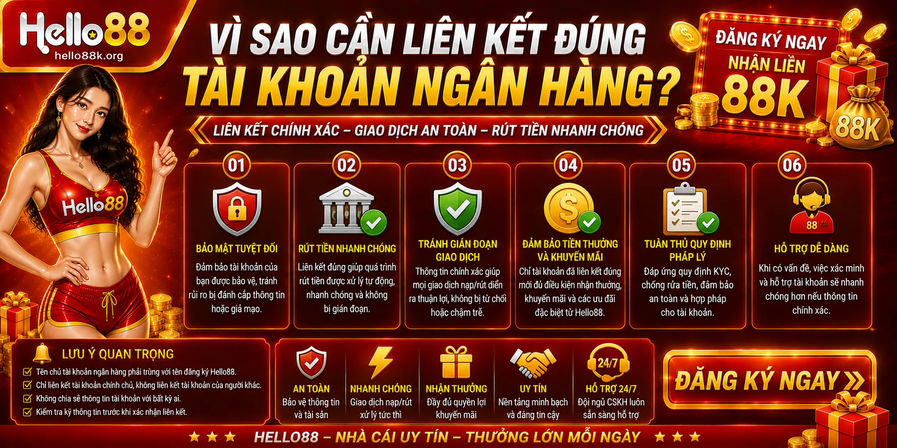 Liên Kết Và Thay Đổi Tài Khoản Ngân Hàng Hello88 1 Vì sao cần liên kết đúng tài khoản ngân hàng?