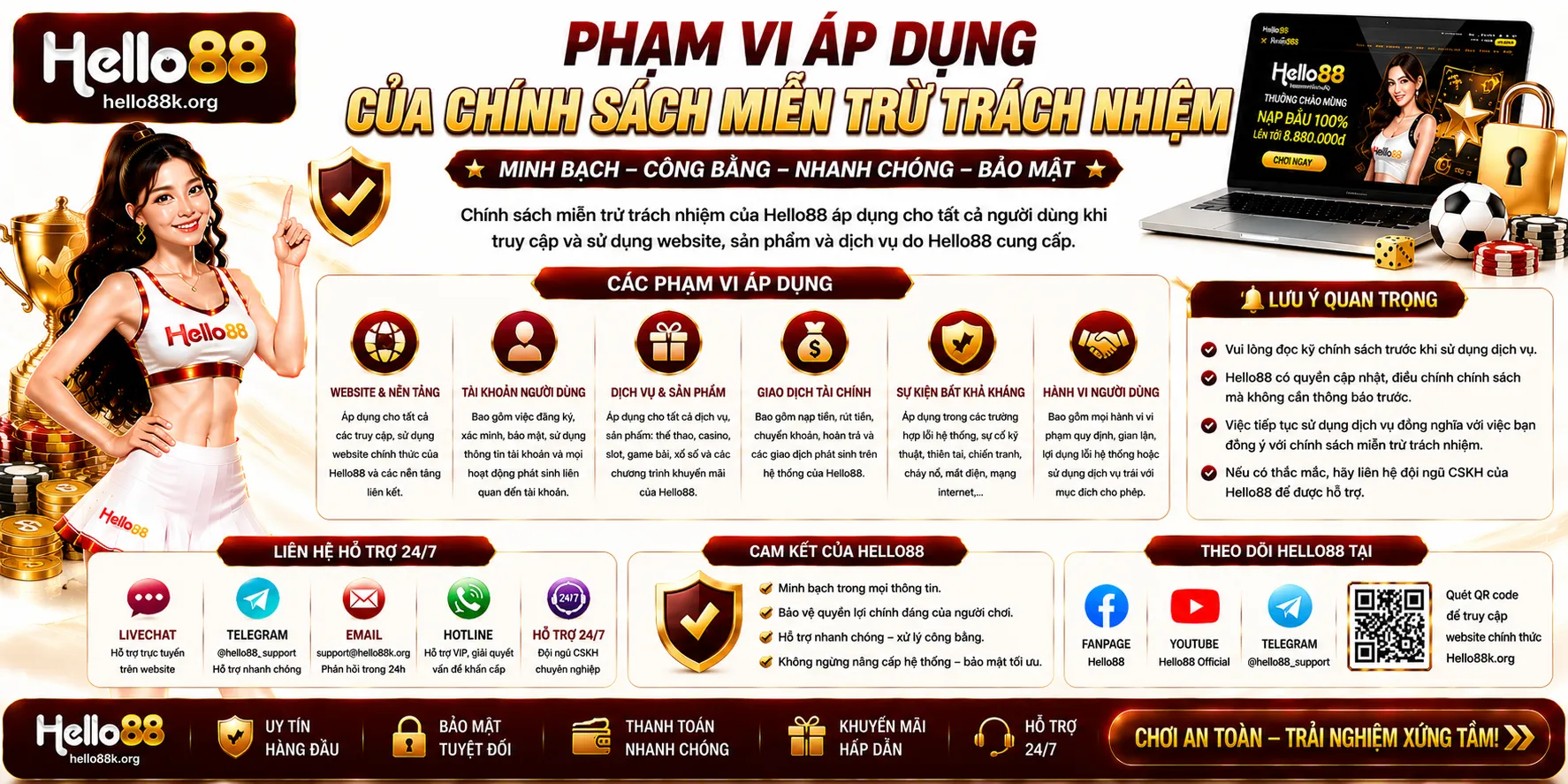 Miễn Trừ Trách Nhiệm Hello88: Phạm Vi Và Giới Hạn 1 Phạm vi áp dụng của chính sách miễn trừ trách nhiệm